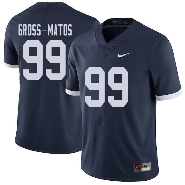 Men #99 Yetur Gross-Matos Penn State Nittany Lions College Throwback Football Jerseys Sale-Navy